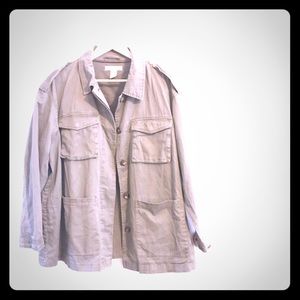 Olive oversized safari jacket, M